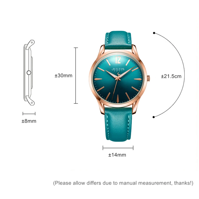 

Genuine Women's Fashion Caual Leather Quartz Round Colorful Watch Women Unique Winding Hand Wristwatch Clock Best Gift Lady Time
