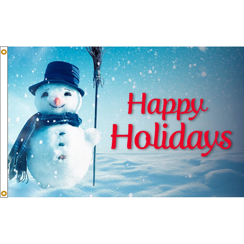 Праздничный флаг в виде снеговика 150x90 см баннер яркие цветные украшения подарок