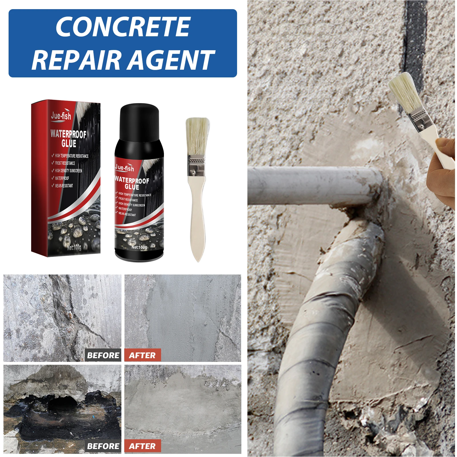 

Прочное средство для ремонта стен, водонепроницаемое профессиональное литье, ремонт клея, заполнение трещин для дома