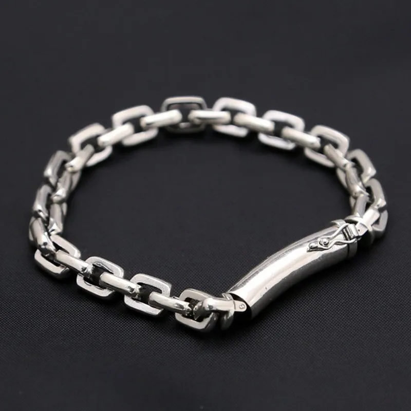 Мужской браслет BOCAI из серебра S925 пробы с пряжкой в стиле ретро и панк