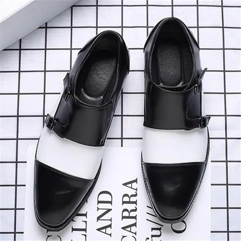 

Men's Business Shoes Autumn PU Leather Classic Dress Shoes Mixed Color Hasp Male Footwear Fashion British Gentleman Style Shoes