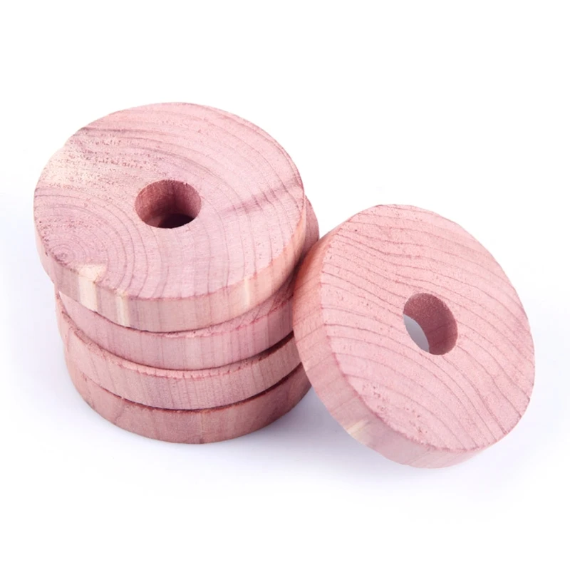 

12pcs Cedar Wood Block Round Ring Wardrobe Natural Pure Insect Repellent Mothproof Camphor Moth For Wardrobe, Clothes, Drawers