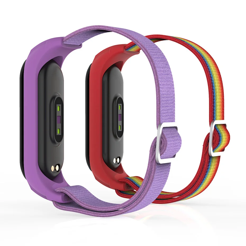 FOHUAS Nylon elastic Bracelet for Xiaomi MI Band 6 5 strap Sport Breathable Replacement Wristband Band 4 3 Smart Watch Accessor