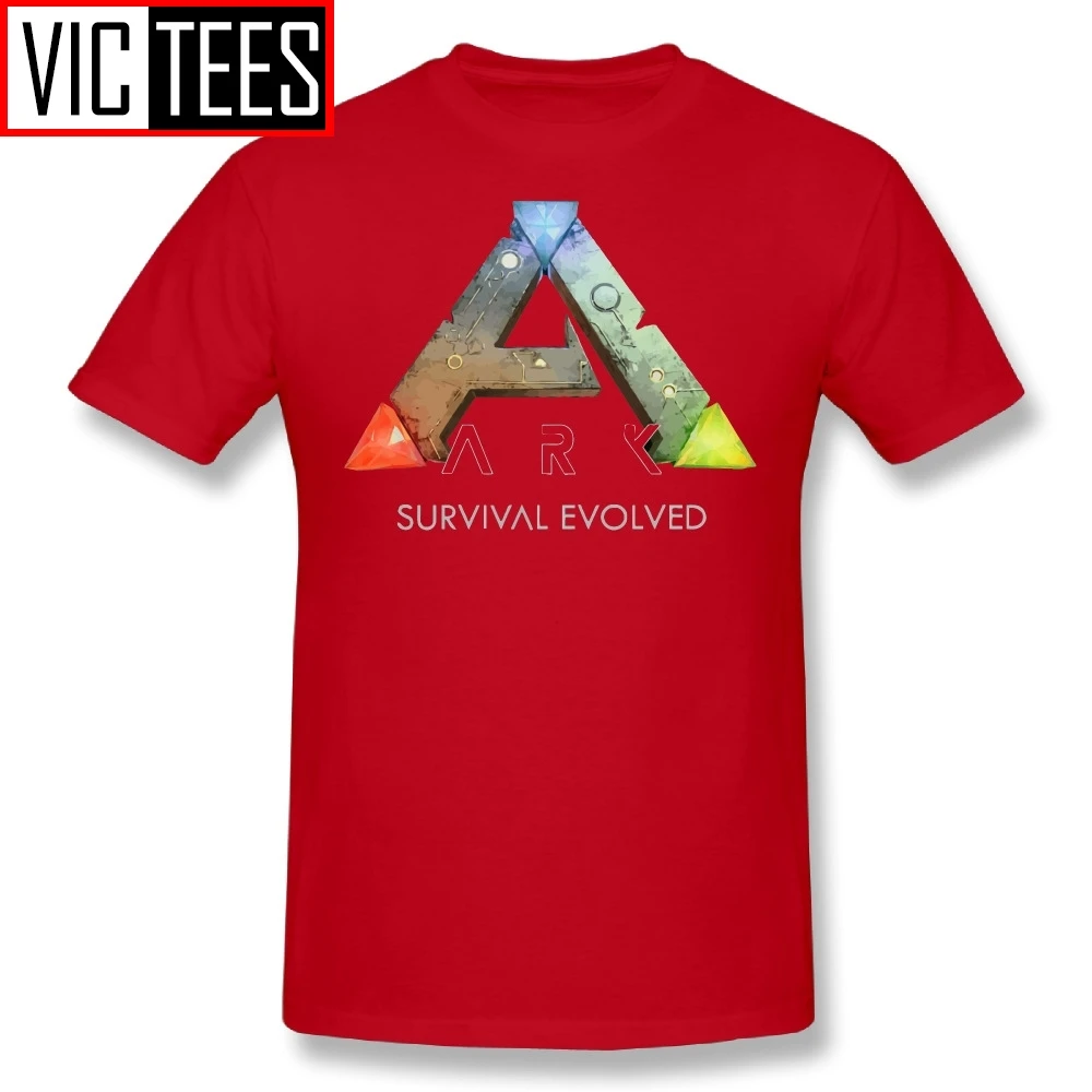 Мужские футболки Ark Survival Evolved Games, мужские хлопковые футболки, повседневные футболки с круглым воротником, черные - Цвет: Красный