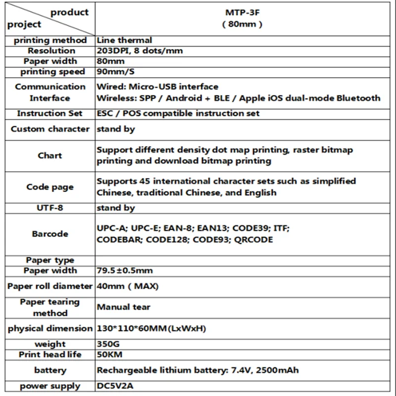 Бесплатная доставка 80 мм Термопринтер для купюр POS принтер ESC / Bluetooth чеков с USB и