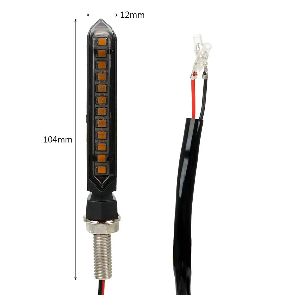 

1 Pair Universal Motorcycle Styling 12 LEDs Yellow Flowing Water Blinker Light Motorcycle Signal Lamp LED Turn Signals Light