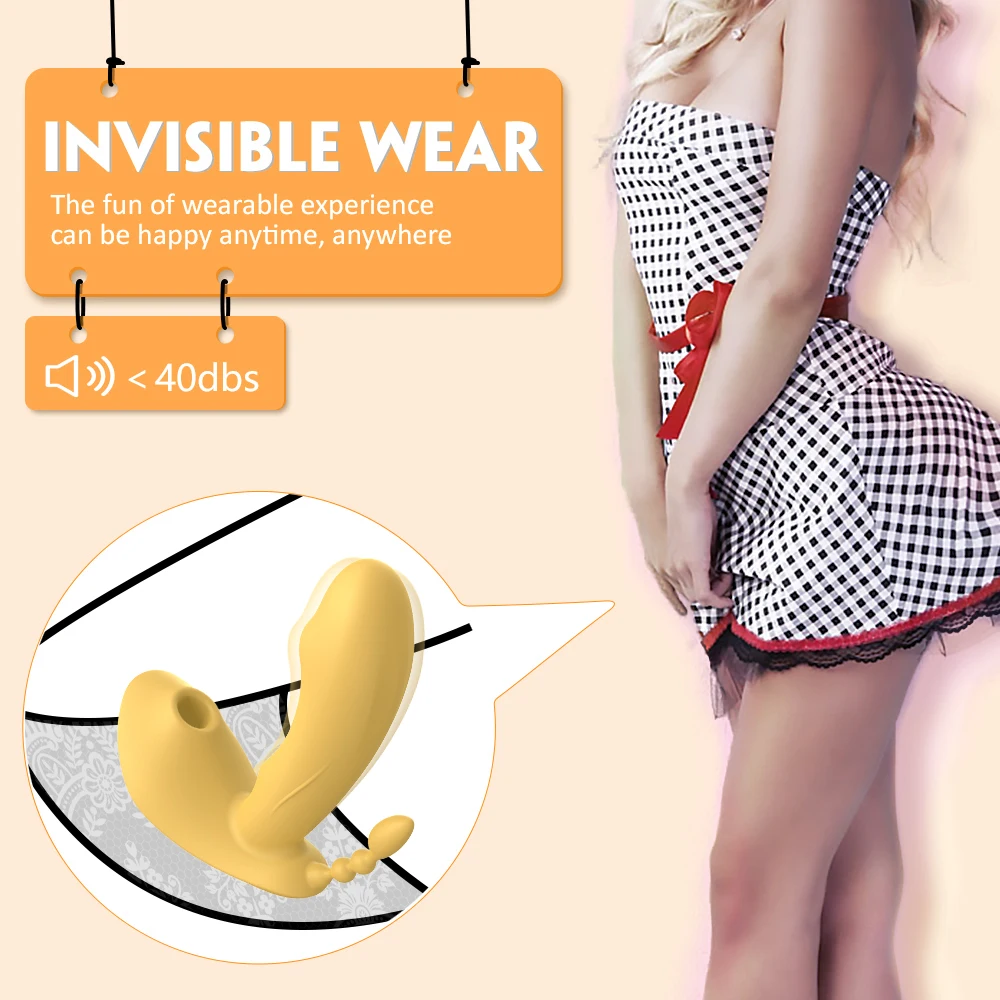 3 IN 1 Sucking Vibrator Wearable Dildo Anal Vagina Clitoris Stimulator Female Vibrators Sex Toys for Women Oral Suction | Красота и