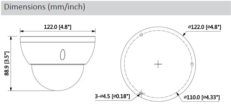Dahua DH-IPC-HDBW1831R 8MP IP камера H.265 WDR водонепроницаемый Vandalproof IR 30 м POE IP67 IK10 купольная сетевая камера CCTV Cam