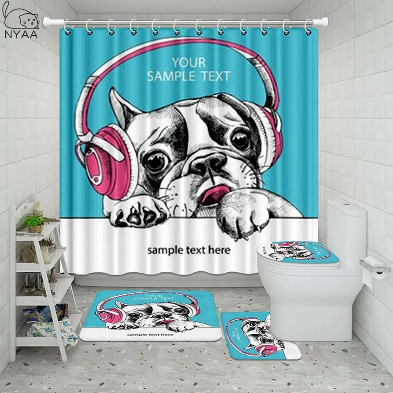 Водонепроницаемая душевая занавеска Vixm с 3D рисунком животных для ванной комнаты