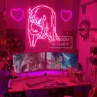 Zero Two Girl пользовательский аниме светодиодный неоновый знак Настенный декор для спальни игровая комната магазин фон неосветильник креативный подарок на день рождения