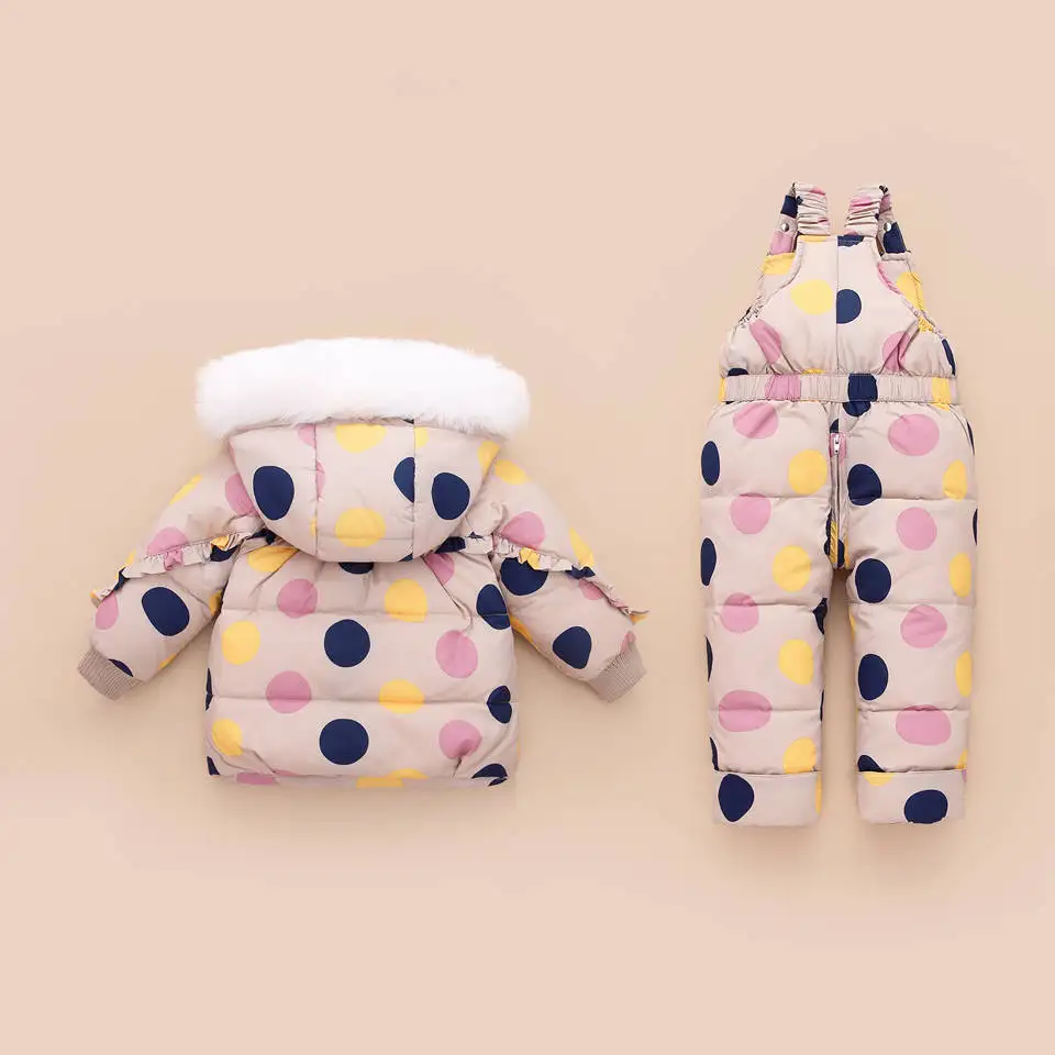 Children Winter Clothes Set Duck Down Jacket Baby Ski Wear Girls Infant Kids Parka Snowsuit Warm Toddler Winter Coat+ Jumpsuit