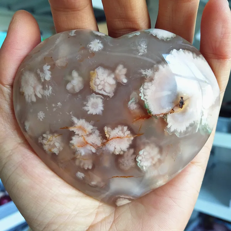 Натуральный камень вишневый цвет Агат Сердце пальмовые камни для медитации