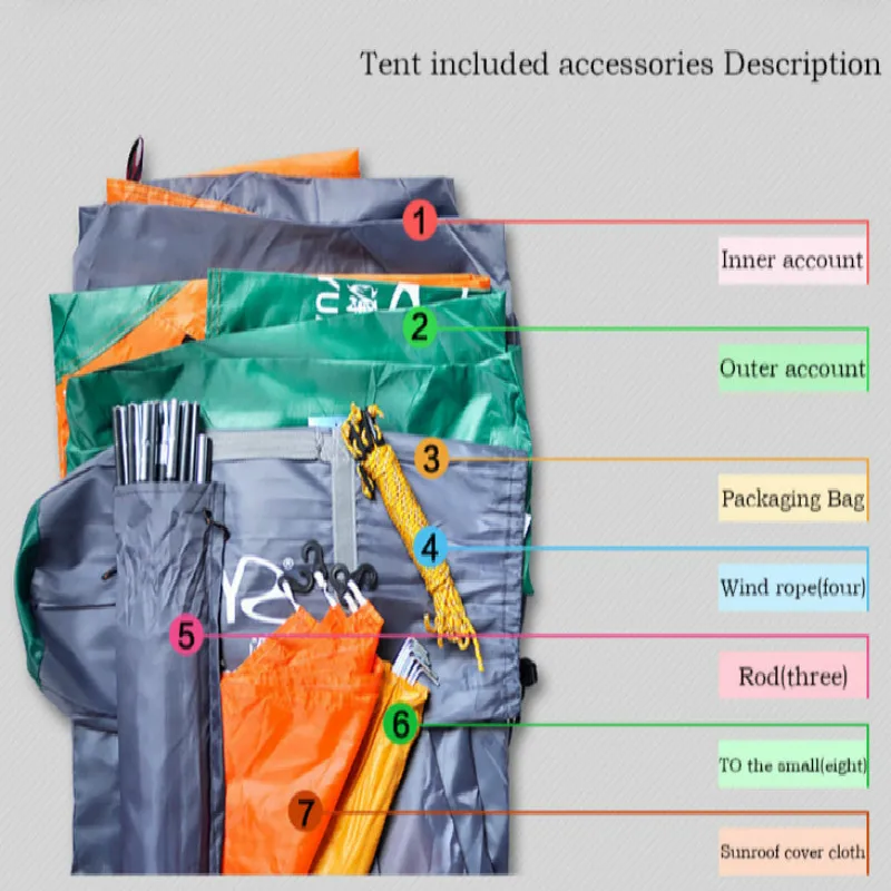 двойным слоем rainproof туристический поход промысел гриль (пешие прогулки тент