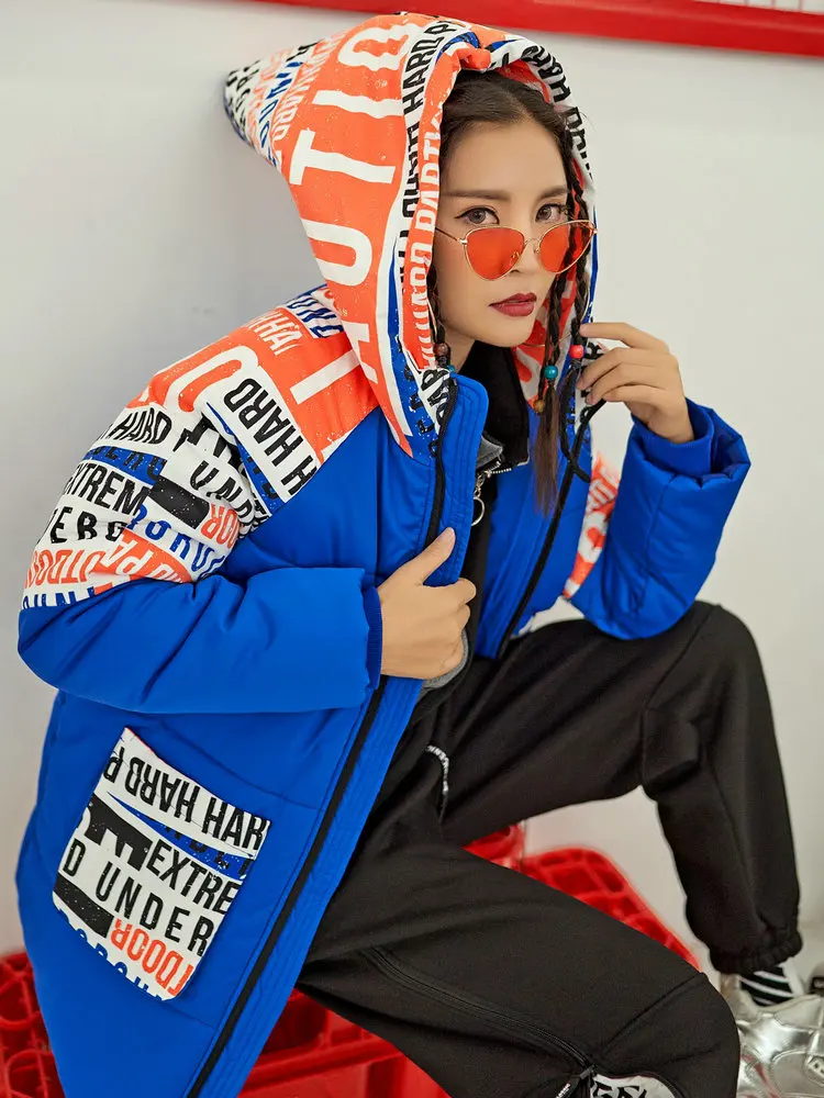 Женское уличное пальто с капюшоном теплая зимняя верхняя одежда Харадзюку в