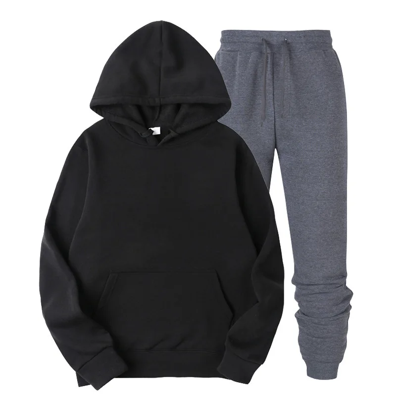 

2021 Fashion New Men's Hoodie Sports Suit Cotton Drawstring Sportswear Trend Fashion Autumn and Winter Long sleeve Pullover Suit