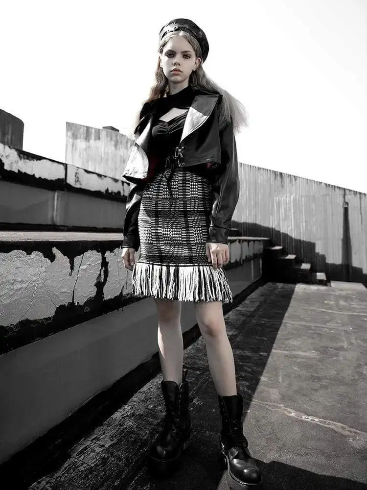 Женские юбки с бахромой в стиле панк PQ-703BQ азиатского размера S-L | Женская одежда