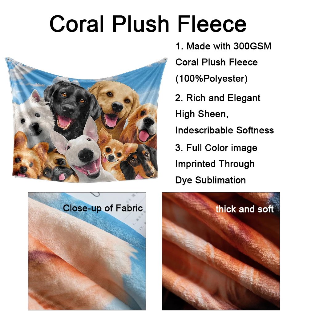 Miglior Funny Dog Pet Foto Coperte Da Tiro In Flanella Coperta In Pile A Doppia Faccia