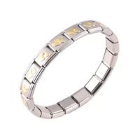womens men jewelry magnetic germanium bracelet stainless steel double tourmaline energy balance health italian charm bracelets