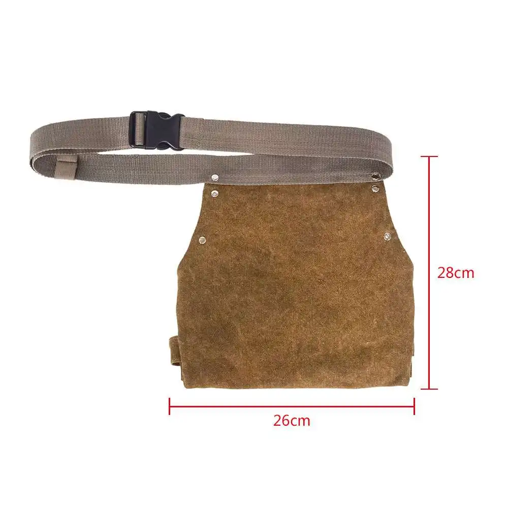 

1pc Canvas Tool Bag Adjustable Multi-pocket For Electricians Technician Light Tool Storage Belt Bag