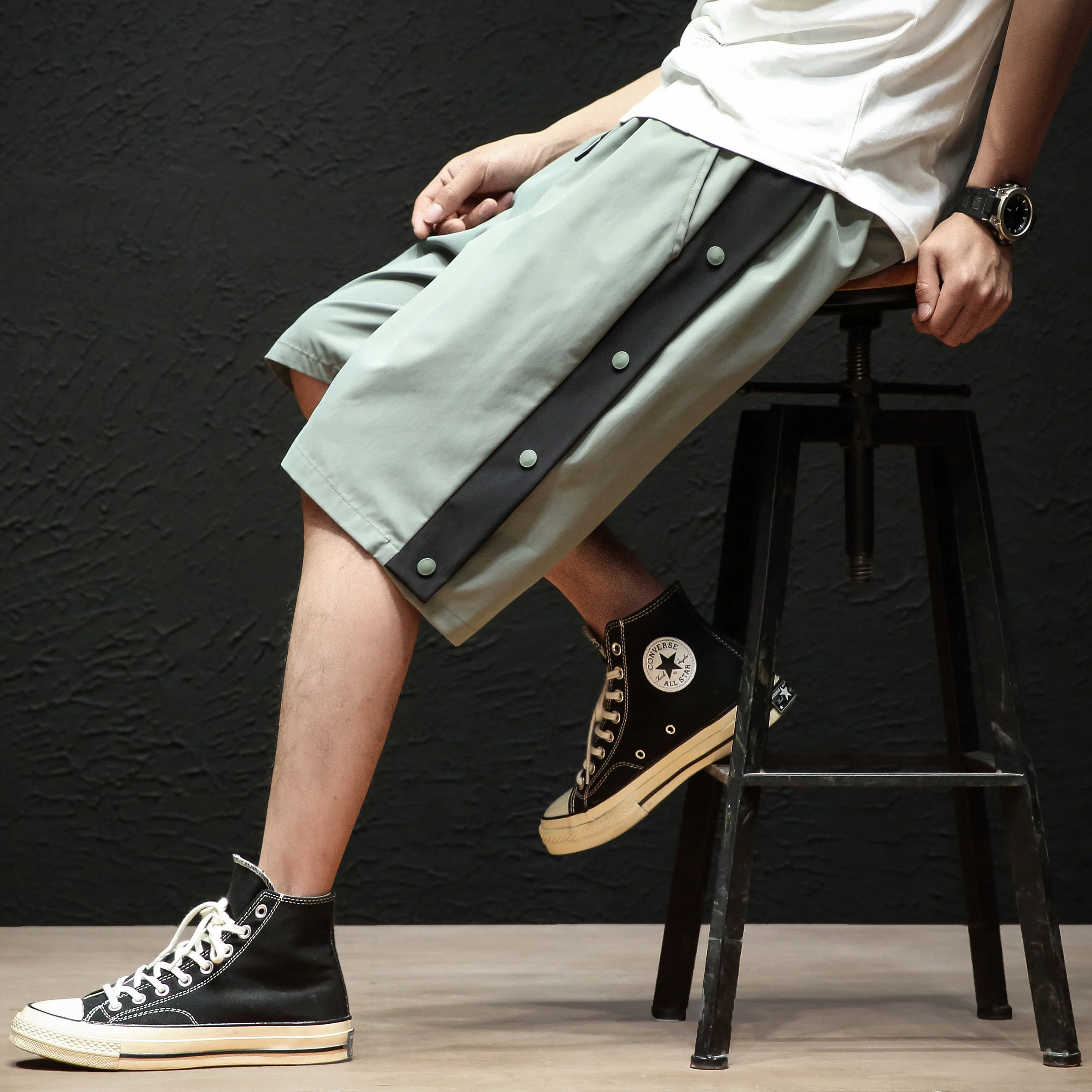 

Men's Cargo Shorts 2021 Comfortable Drawstring Elastic Waist Casual Male Shorts Knee Length Streetwear Hip Hop Shorts Men