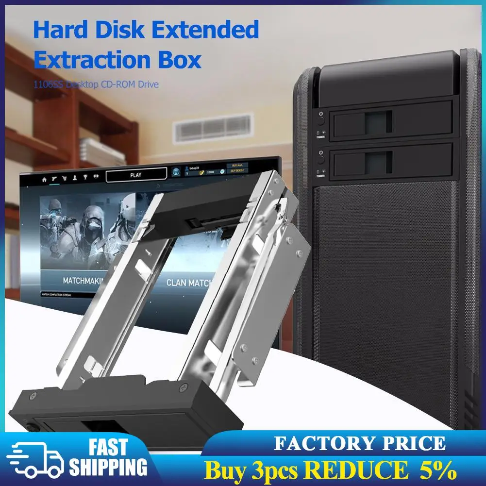 

3.5 inch CD-ROM Space SATA HDD Mobile Rack SSD Hard Drive Conversion Internal Mobile Backplane Enclosure