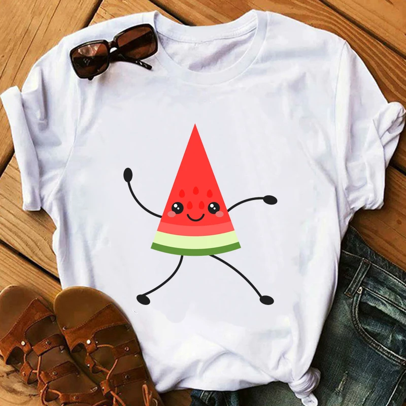 

tshirt cute cartoon dancing watermelon print graphic t shirts women tees goth tops t shirt womens clothing aesthetic clothes