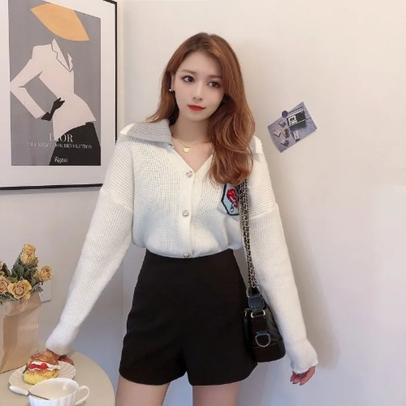 

Women Knitted Sweater Pullover Black V Neck Long Sleeve Soft Casual Knit Jumper Mujer 2020 Autumn Fashion Woman Sweaters Tops