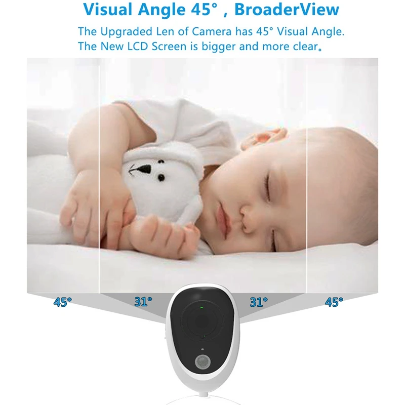 

3.5 Inch Baby Monitor Wireless Baby Security Camera Night Vision Temperature Two-Way Intercom Baby Nanny
