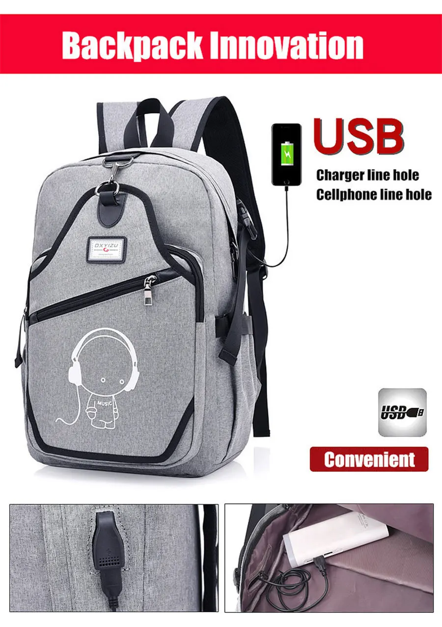 Дизайн, usb зарядка, женские рюкзаки, мужские, повседневные, для путешествий, светящиеся, Mochila, для подростков, девочек, студентов, школьные сумки, рюкзак для ноутбука