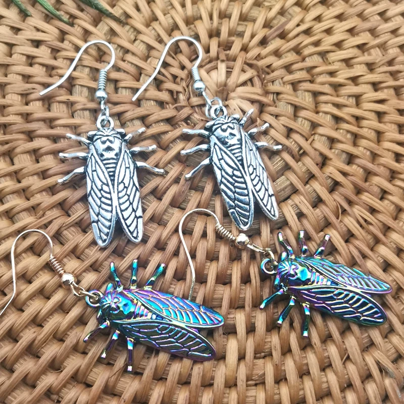 

New Design!Psychedelic Cicada Lucky Insect Earrings, Unique Earrings,Super Cute