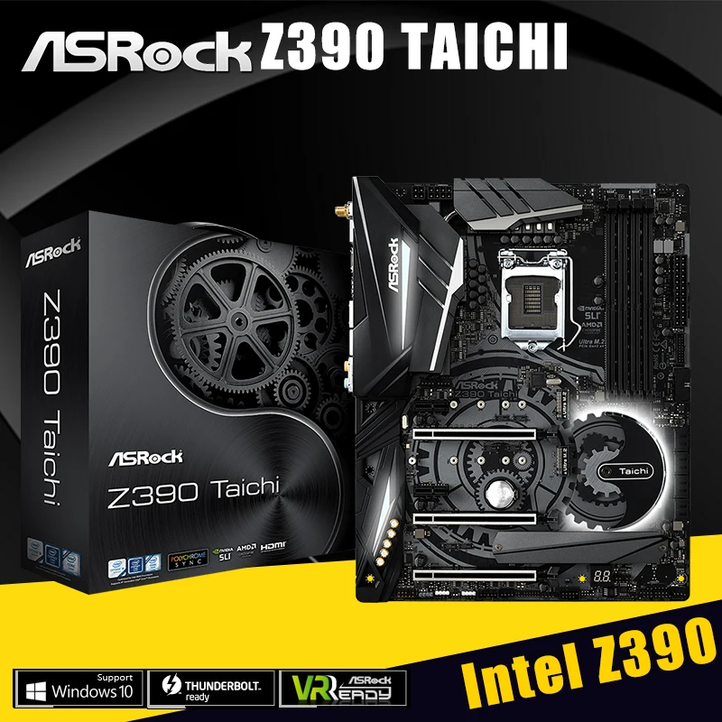 

ASRock Z390 Taichi Socket 1151 Support 8th 9th Gen Core i3 i5 i7 i9 1151 CPU Desktop Intel Z390 Mainboard DDR4 4200MHz New
