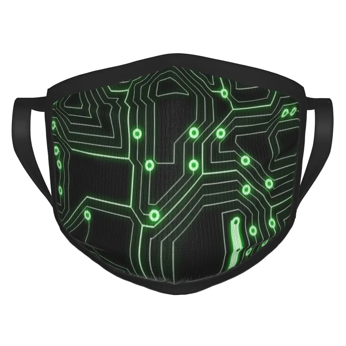 

Computer Circuit Board Line Face Mask Reusable Washable Breathable Black Border Scarf Cold Proof for Adult unisex unique