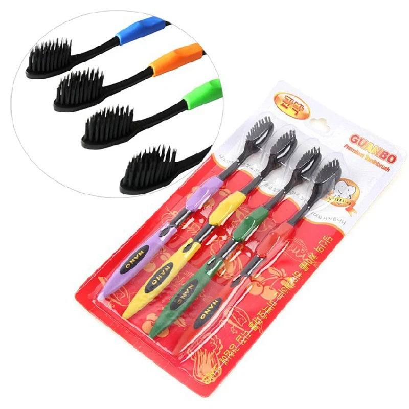 Новейшая модель 4 шт./лот из черного бамбукового угля щетка для выпрямления волос