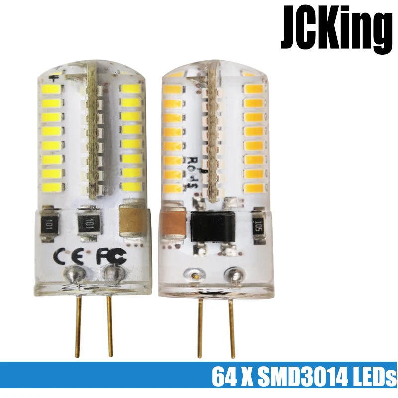 JCKing 5 Вт G4 затемнения 64 бусины SMD 3014 светодиоды лампы теплый белый AC 220 В/110 В