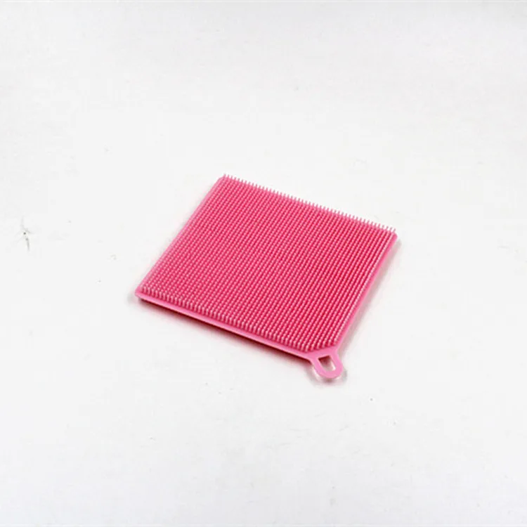 pink Высокое качество 1 шт. силиконовых кейсов посудомоечная губка для мытья, скребок практичный мягкий волшебный Кухня очистки антибактериальное средство Лидер продаж - Color: pink