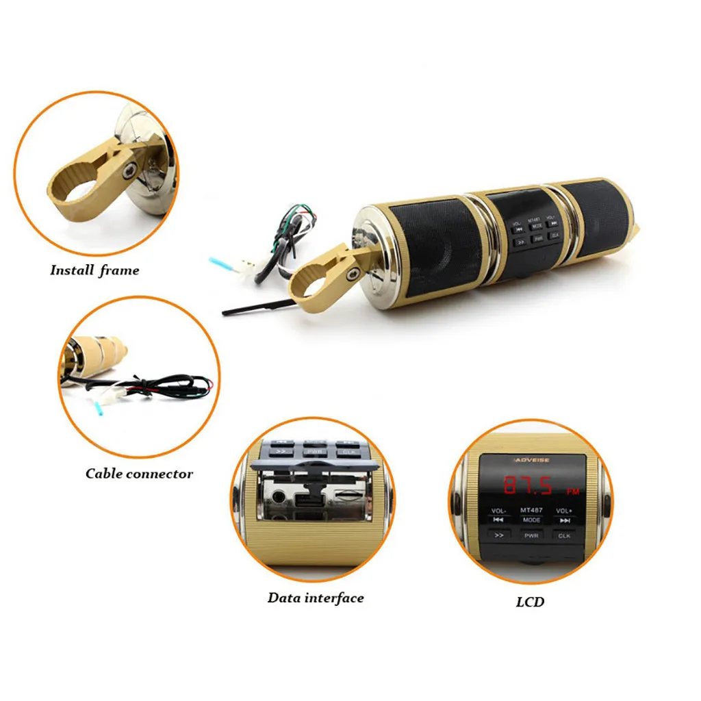 Bluetooth-Колонка портативная уличная мотоциклетная Громкая Колонка Bluetooth Mp3audio Fm