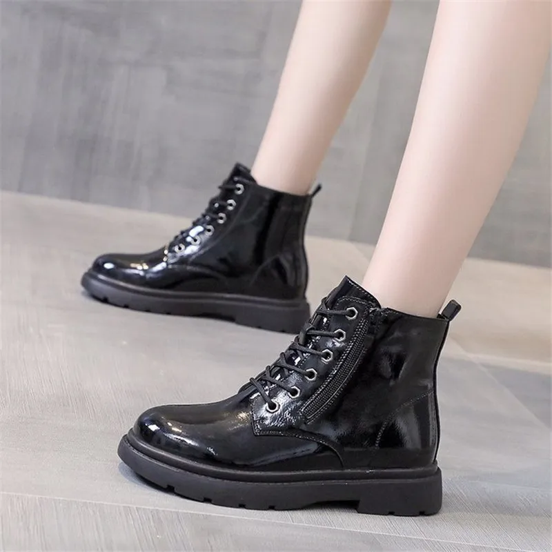 

2020 Women high quality leather Boot Autumn Winter Side Zipper Comfortable Non-slip wear-resistant Boots Women Ankle Boots