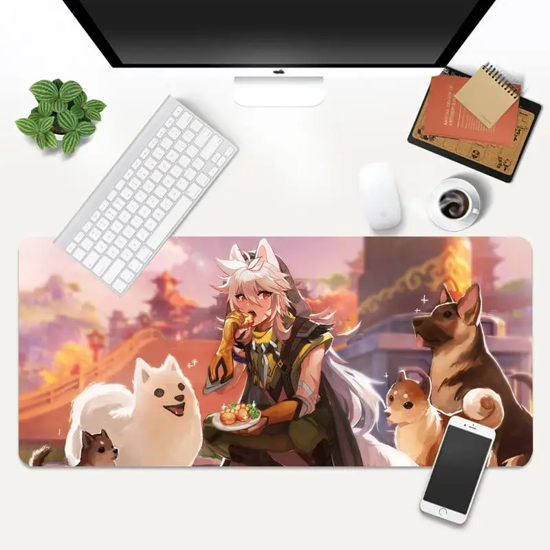 Razor Genshin Impact anime Customized laptop Gaming mouse pad Company XL Large Keyboard PC Desk Mat Takuo Anti-Slip Comfort Pad |