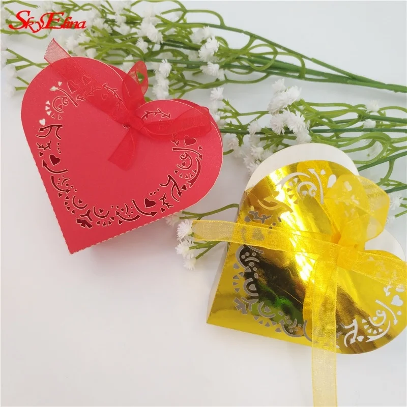 10/50 шт Любовь сердца конфетная Подарочная коробка коробочки для драже конфет