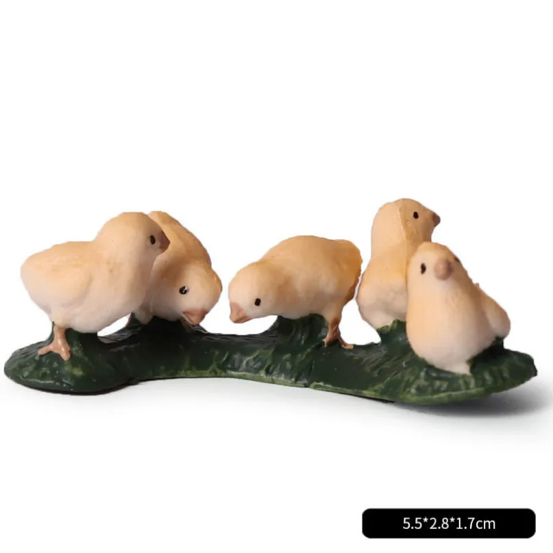 chicks Милый куб модель моделирование зоопарк дикая природа фигура прекрасная образовательная детская панда Лев Зебра слон животное игрушка для детей Декор подарок - Цвет: chicks
