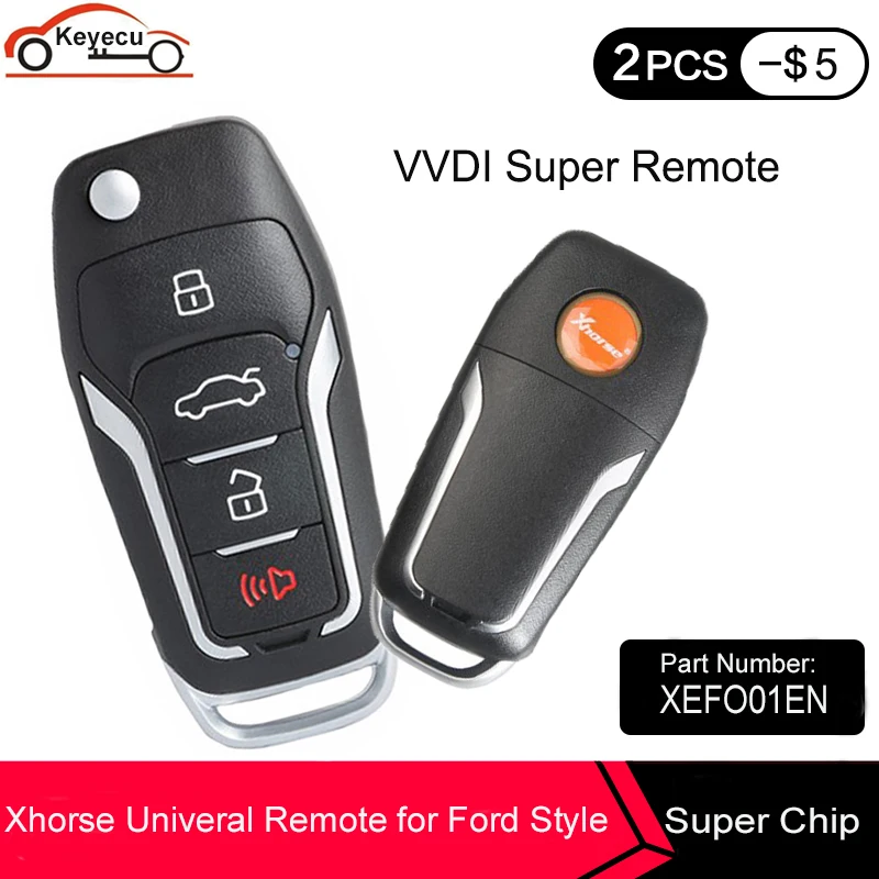 Универсальный пульт дистанционного управления KEYECU Xhorse VVDI2 с 4 кнопками для