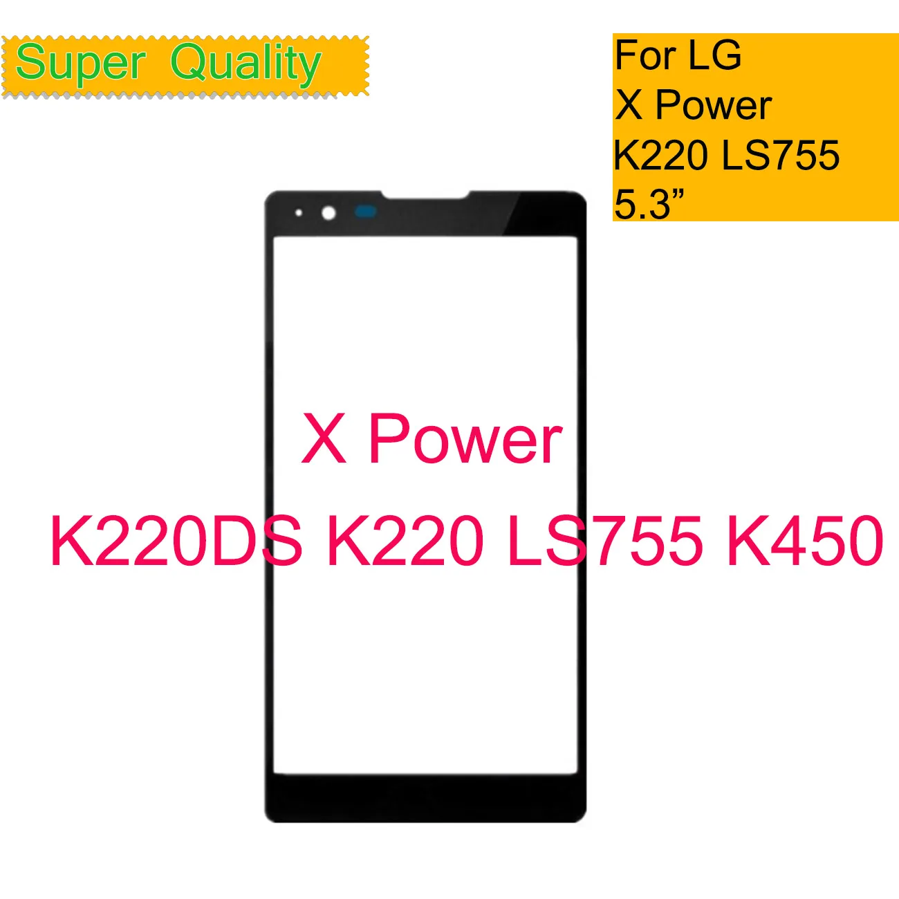 10Pcs/lot For LG X Power K220DS K220 LS755 K450 Touch Screen Panel Front Outer Glass LCD Lens With OCA Replacement