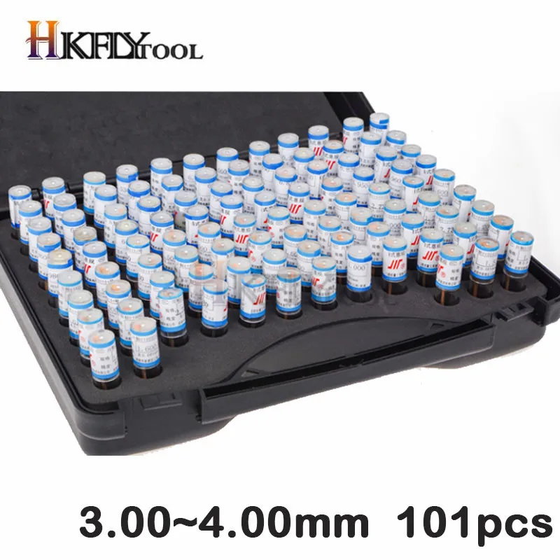 1,00~ 2,00 мм Шаг 0,01 мм 2-3 мм 3-4 мм 4-5mm1.00-10.00mm Сталь Калибр Pin измерительный инструмент гладкой калиберная пробка отверстие датчика 101 шт./кор - Цвет: 3.00-4.00mm