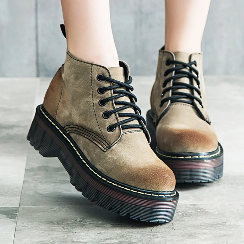 Новая зимняя обувь женские ботинки зимние martin ботильоны женская кожаные Bota Botas