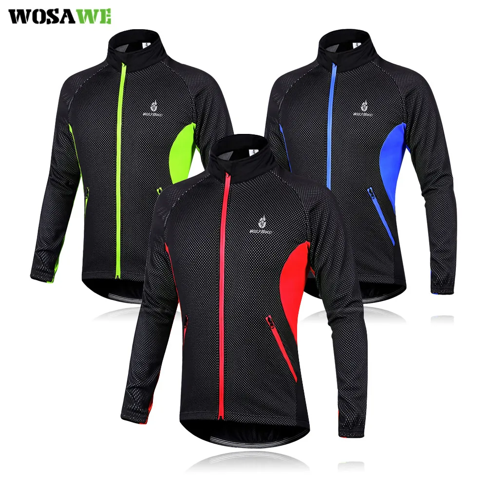 WOSAWE зимняя Флисовая теплая велосипедная куртка ветровка спортивная одежда для