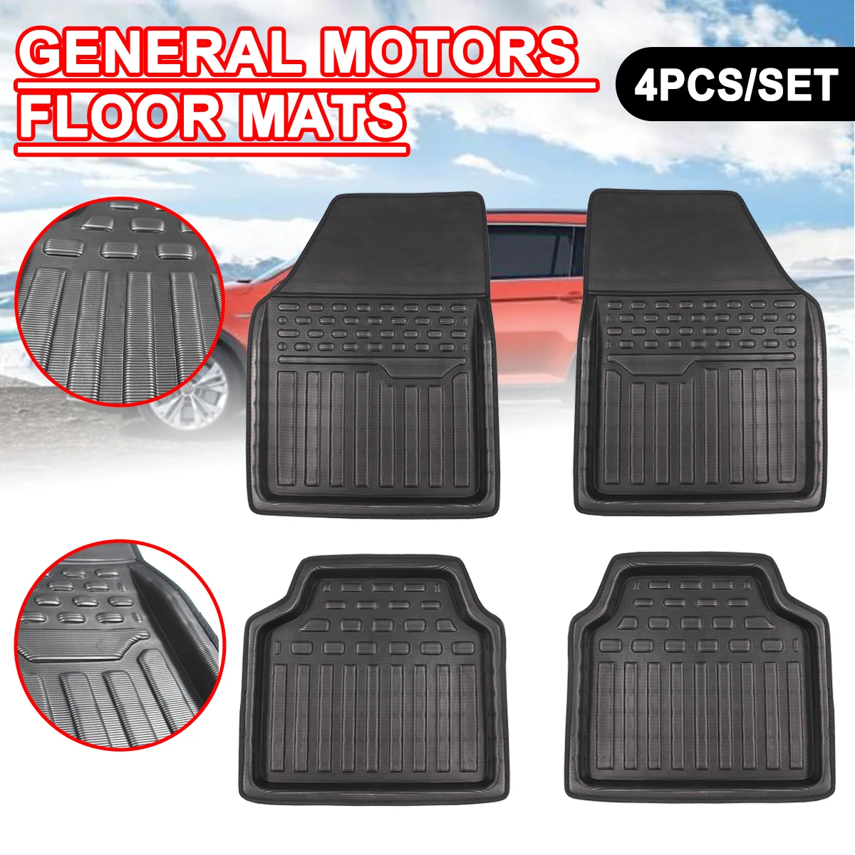 

Universal 4Pcs Floor Mat For SUV Sedan Not-Slip Waterproof Car Mat Car Accessories For BMW x5 e70 For VW Touareg