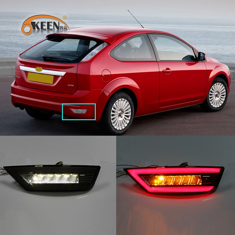 2 шт. светодиодный задний бампер отражатель света для Ford Focus Хэтчбек классический