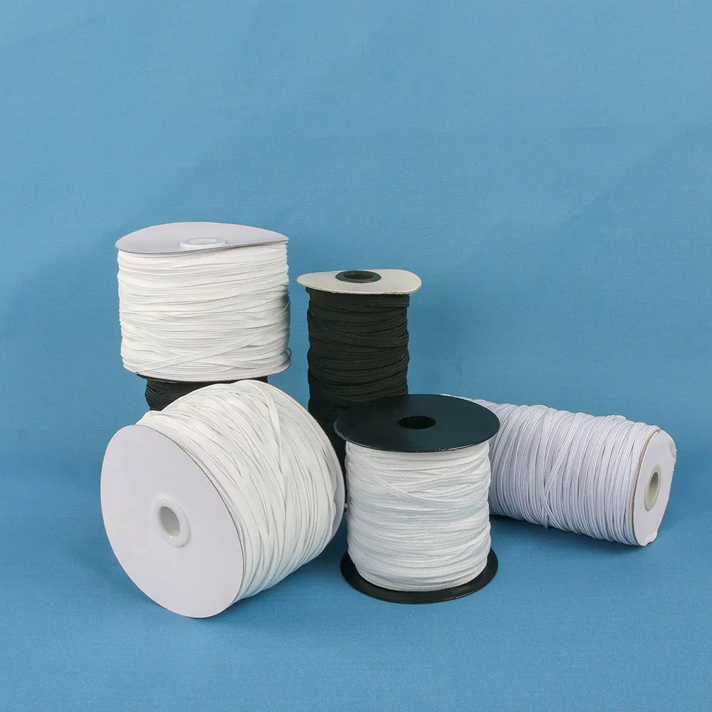 1/4 дюйма шириной 100 ярдов белая черная эластичная лента Высокая эластичность