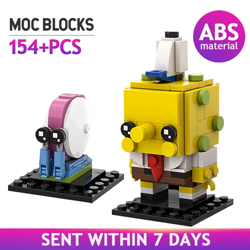 

MOC Creative Anime Figures Brickheadz Building Blocks Assembly Famous Cartoon Character Model Bricks DIY Toys for Children Gifts