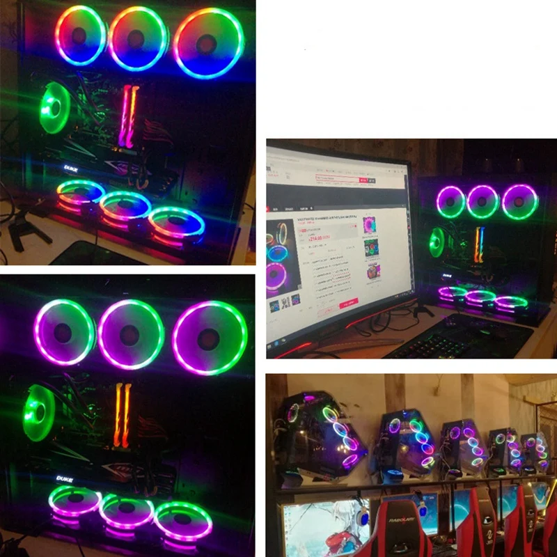 

COOLMOON F-GM1 Computer Case PC Cooling Fan RGB Adjust 120Mm Quiet + IR Remote New Computer Cooler RGB CPU Case Fan